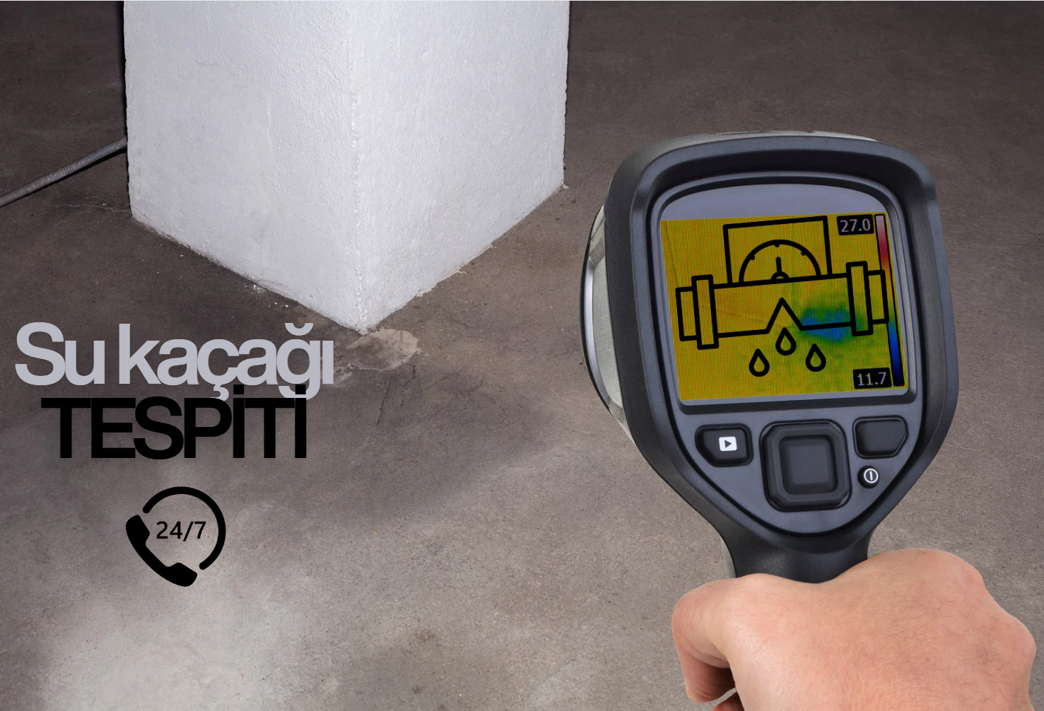 termal cihazla su kaçağı testi